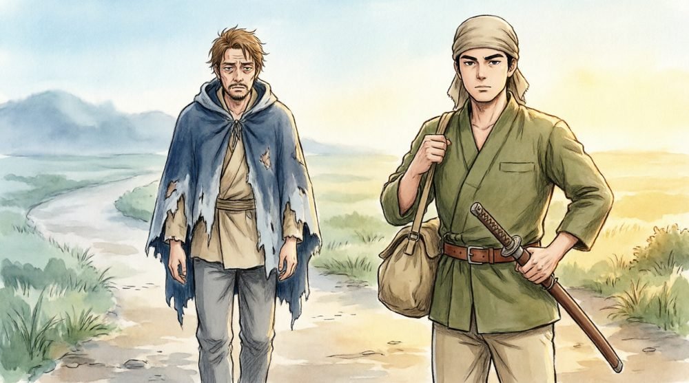右の道を選ぶ兵士